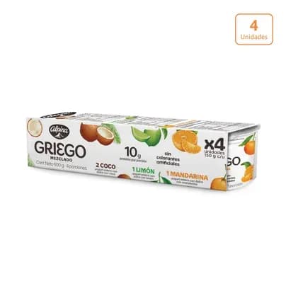 Yogurt Griego Multisabor x 4 unds x 150g c/u