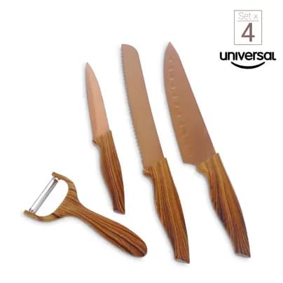 Set x 3 cuchillos + pelador Universal