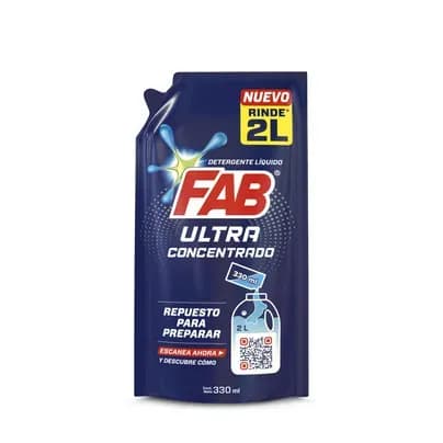 Detergente líquido Fab ultra Concentrado x 330ml