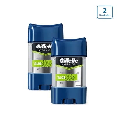 Desodorante Gillette Gillette Aloe Vera en gel x 2 unds x 82g c/u