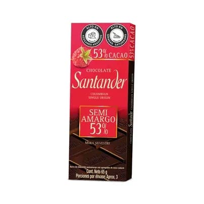 Chocolate Santander Agregado de Mora 53% x 65g