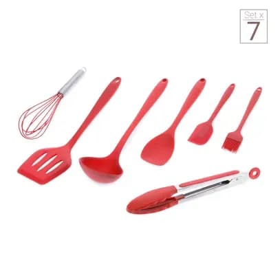 Set x 7 utensilios de cocina rojos