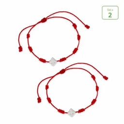 Set x 2 pulseras rojas flor de loto-0