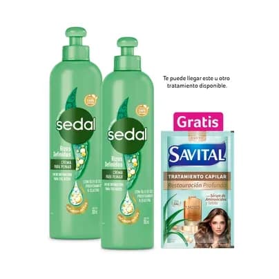 Crema para peinar Sedal Rizos Obedientes x 2 unds x 300ml c/u