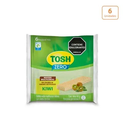 Galletas Tosh Wafer Kiwi sin azúcar x 162g x 6 unds