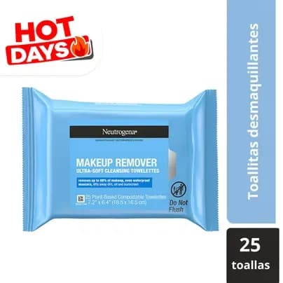 Toallitas desmaquillantes Neutrogena x 25 unds