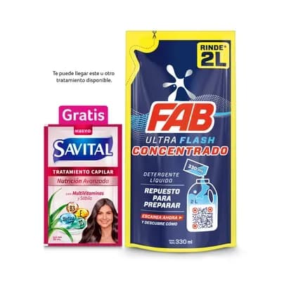 Detergente líquido Fab Ultra Flash x 330ml