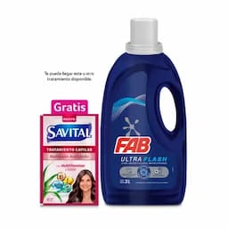 Detergente líquido Fab Ultra Flash botella x 3L-0