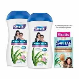 Shampoo Savital Anticaspa Té y Seda x2 x510ml-0