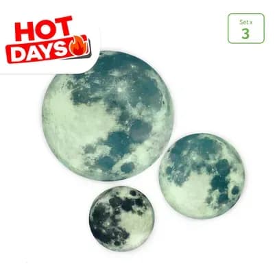 Set x 3 stickers lunas luminosas