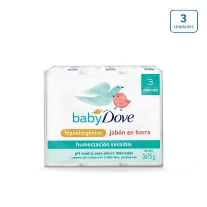 Jabón Dove Baby Humectación Sensible x 3unds x 75g c/u