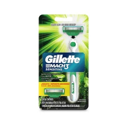 Máquina de afeitar + 2 Repuestos Gillette Mach 3 Sensitive