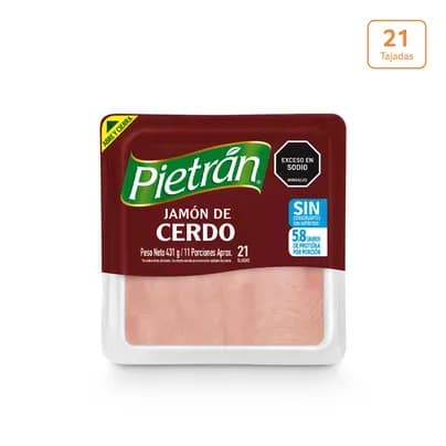 Jamón de cerdo Pietrán x 431g