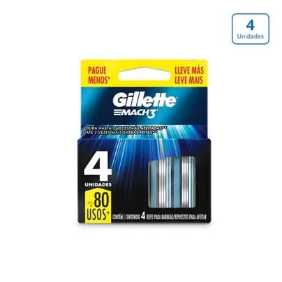 Repuesto Gillette Mach3 x 4 unds