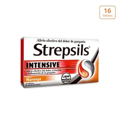 Strepsils® Intensive sabor a naranja x 16 Tabletas
