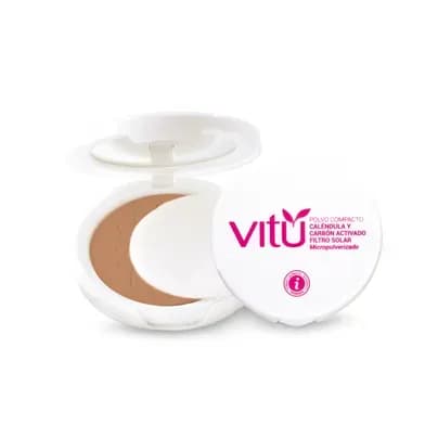 Polvo Vitú Caléndula con espejo tono Pecana x 12g