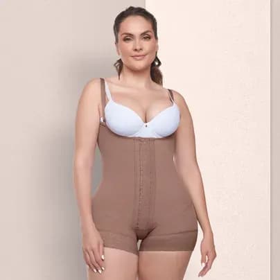 Fájate Faja cachetera Strapless con broches cocoa M