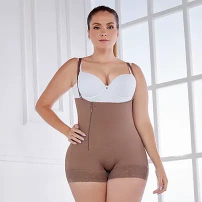 Fájate Faja cachetera Strapless con cierre lateral cocoa M