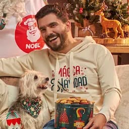 Noel Buzo con Capucha mágica navidad masculino beige XL-0