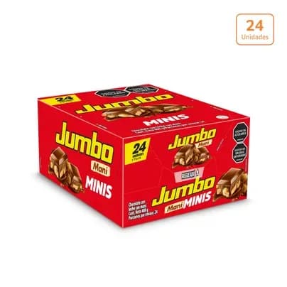 Chocolatina Jumbo Maní x 24 unds x 17gr c/u