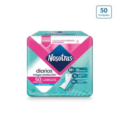 Protectores Nosotras Diarios Largos x 50 unds