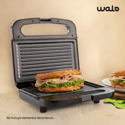 Sanduchera tipo Panini negra Walo