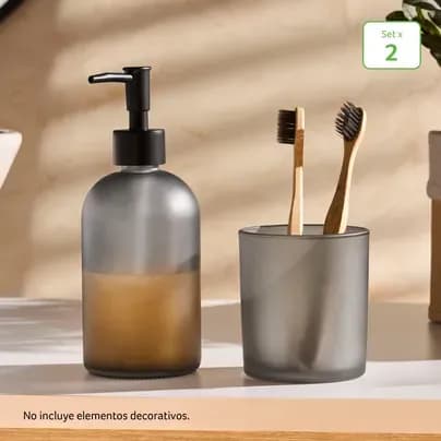 Set x 2 de baño vidrio opaco