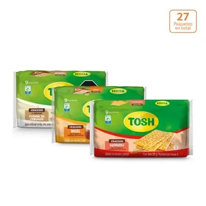 Combo Galletas Tosh Miel, Ajonjolí y Fusión de Cereales