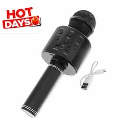 Micrófono negro para karaoke-0