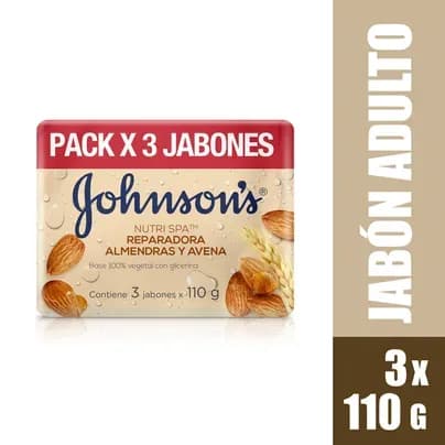 Jabón para adulto Johnson's Avena x 3 unds x 110g c/u