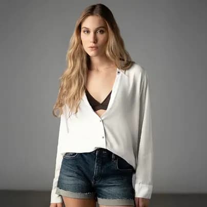 Tennis Camisa manga larga con botones blanca XS