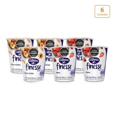 Yogurt Finesse surtido x 6 unds x 150g c/u