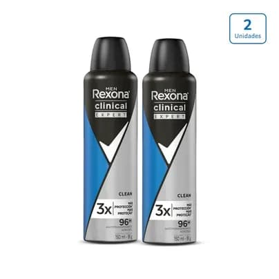 Desodorante en aerosol Rexona Clinical Expert hombre x 2 unds x 150ml c/u