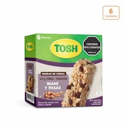 Barra Cereal Tosh Avena, Maní y Pasas x 6 un x 23g c/u-0