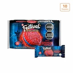 Galletas Festival stranger things mora azul x 360g x 10 paquetes x 4unds c/u -0