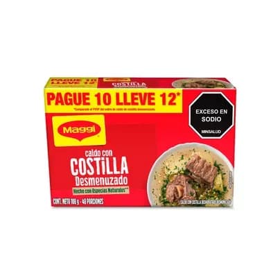 Caldo con costilla desmenuzado Maggi x 108g Pague 10 lleve 12 unds