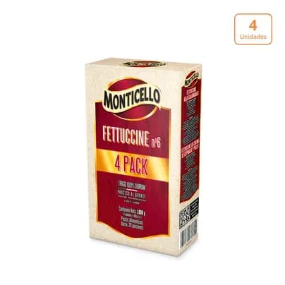 Fettuccine Monticello x 4 unds x 400g c/u