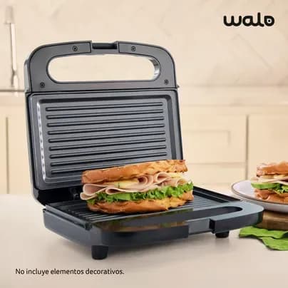 Sanduchera tipo Panini negra Walo