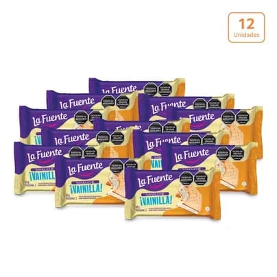 Galleta de helado La Fuente Vainilla x 12unds x 60gc/u