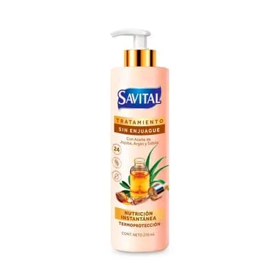 Tratamiento sin Enjuague Con Aceite de Argán Savital x270ml