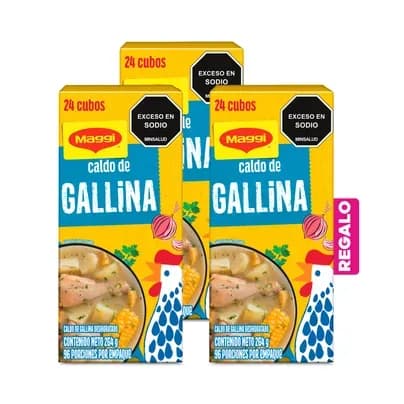 Paga 2 Lleva 3 - Caldo de gallina Maggi® x 264g c/u x 24 cubos c/u
