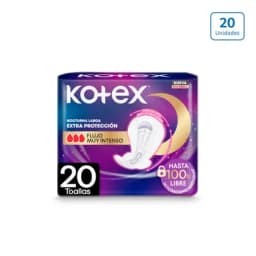Toallas Higiénicas Kotex Nocturna larga 3D x 20 unds-0