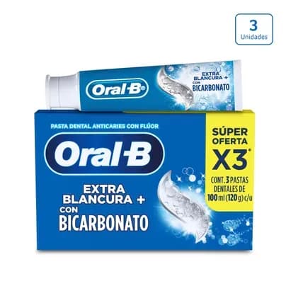 Crema Dental Oral B Bicarbonato x 3 unds x 100 ml c/u