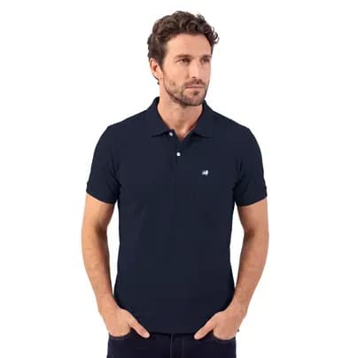 Patprimo Camiseta Tipo Polo Masculina Con Bolsillo Azul Oscuro S