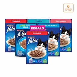 Alimento Húmedo para gatos Felix Pague 5 lleve 6 x 85g c/u-0