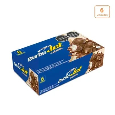 Chocolatina BurbuJet Cruji Vainilla x 6 unds x 50g c/u