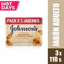 Jabón para adulto Johnson's Avena x 3 unds x 110g c/u-0