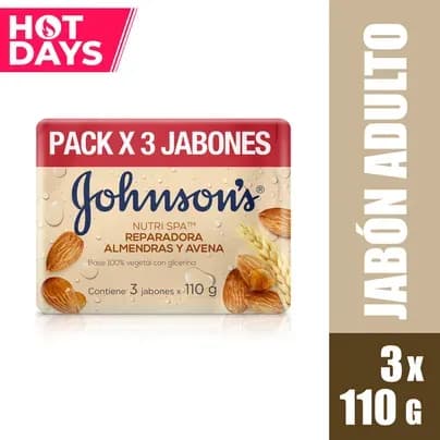 Jabón para adulto Johnson's Avena x 3 unds x 110g c/u