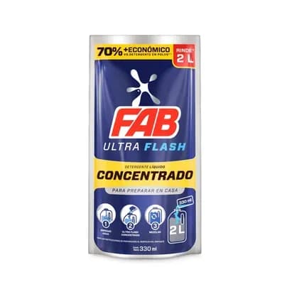 Detergente líquido Fab Ultra Flash x 330ml