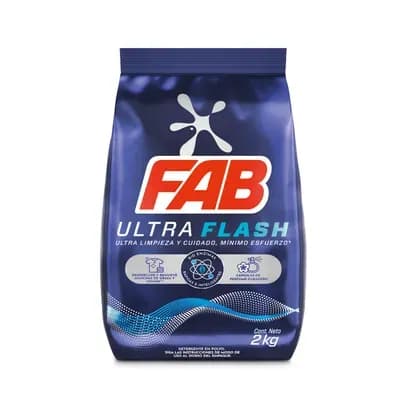 Detergente en polvo Fab Ultra Flash floral x 2Kg
